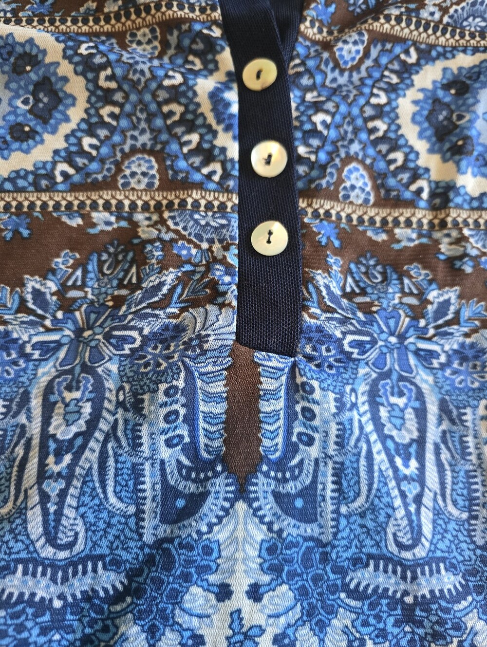 Cha Cha Vente blue and brown bohemian mandala pattern - Picture 2 of 6
